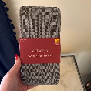 Merona Black and White Patterned Tights